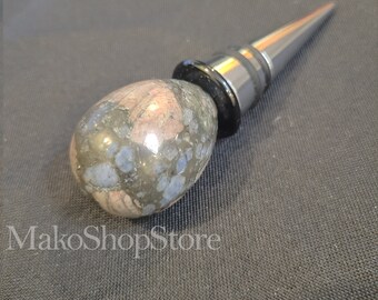 Wine Stopper Handmade real Rhyolite Stone with gift box Unique