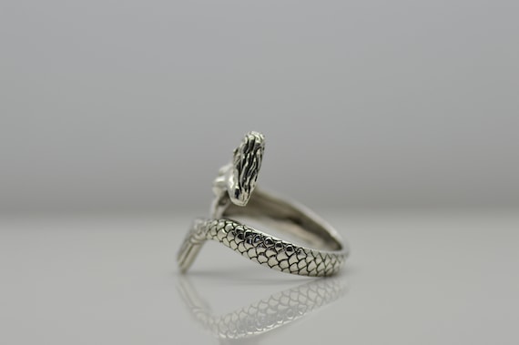 Mermaid Adjustable Spoon Ring for Ladies in Sterling Silver 925