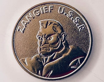 ZANGIEF - Street Fighter 2 Coin, Collectable, SF2, Capcom, Token, Medal, Vintage 1990s, Arcade, Japan Game Centre
