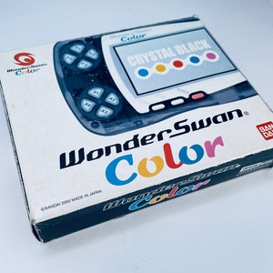 Backlit Bandai WonderSwan Color Crystal Black Boxed WSC with IPS Display by GameBoy Inventor Retro Vintage Handheld Videogames Console image 4