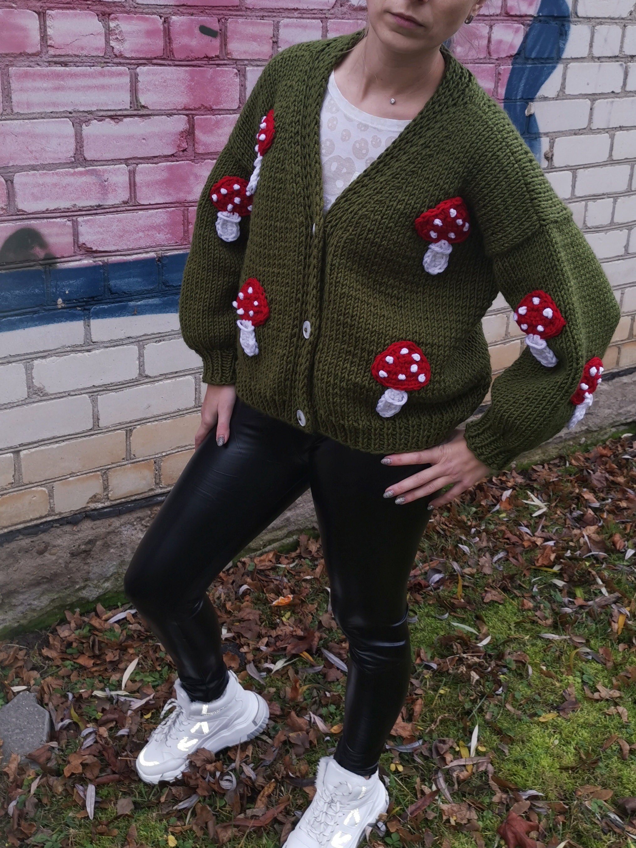 Mushroom Cardigan - Etsy