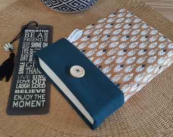 Book pouch, Mustard Feathers