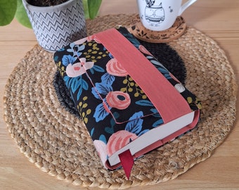 Couvre-livre pour Livre de Poche, Motif Pivoine Rose