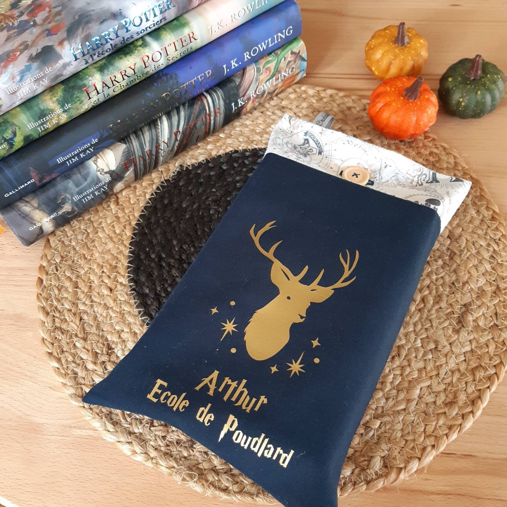 Book pouch, Ravenclaw blue Patronus model