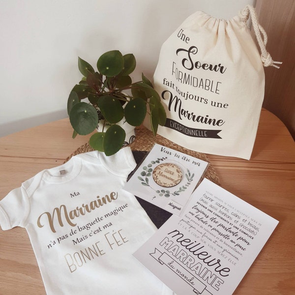 Kit Surprise pour Parrain, Marraine / Coffret Cadeau / Demande Parrain/Marraine - Annonce naissance