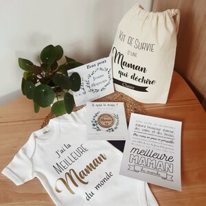Personalized survival kit for Dad, Mom, Young Parents / Gift Pouch / Gift Box / Birth Gift / Babyshower Gift