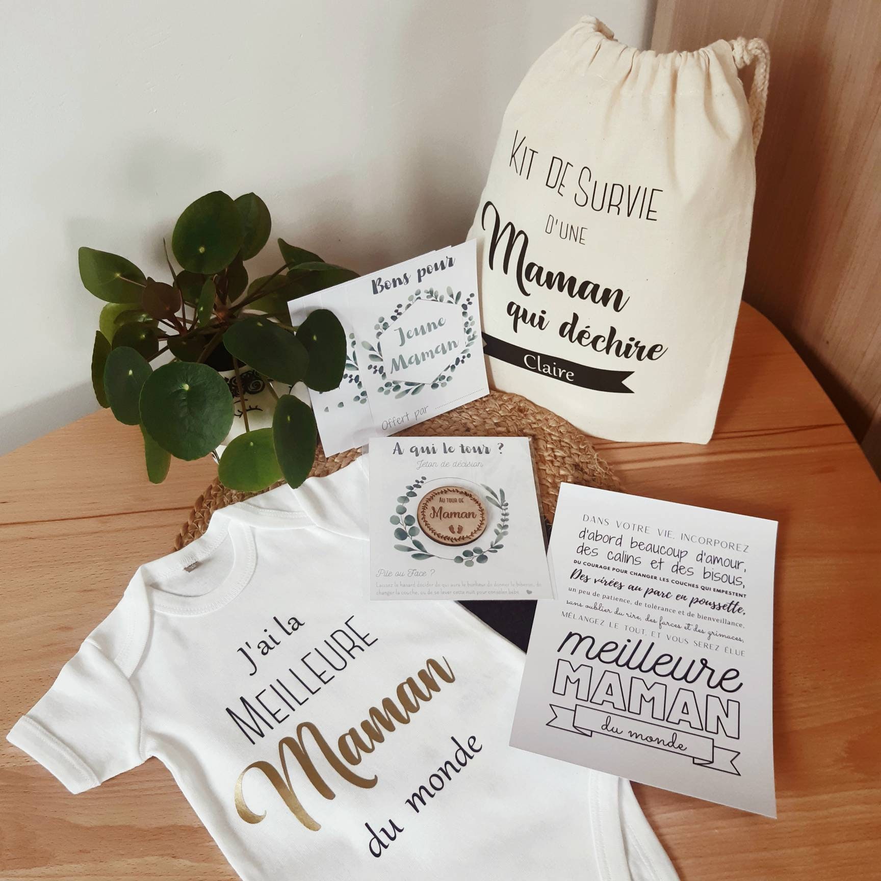 Kit de survie personnalisé pour Papa, Maman, Jeunes Parents / Pochon Cadeau  / Coffret Cadeau / Cadeau de naissance / Cadeau Babyshower -  France