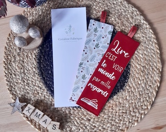 Christmas collection: Fabric bookmark, with or without bookish quote