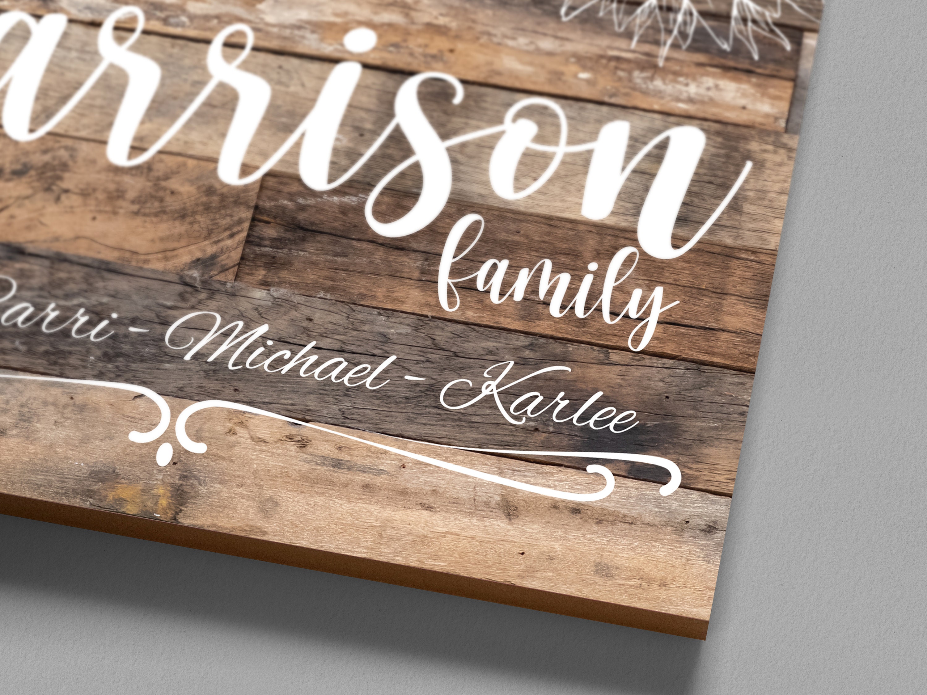 Personalized Print Wood Family Name Art, Last Name Established Sign