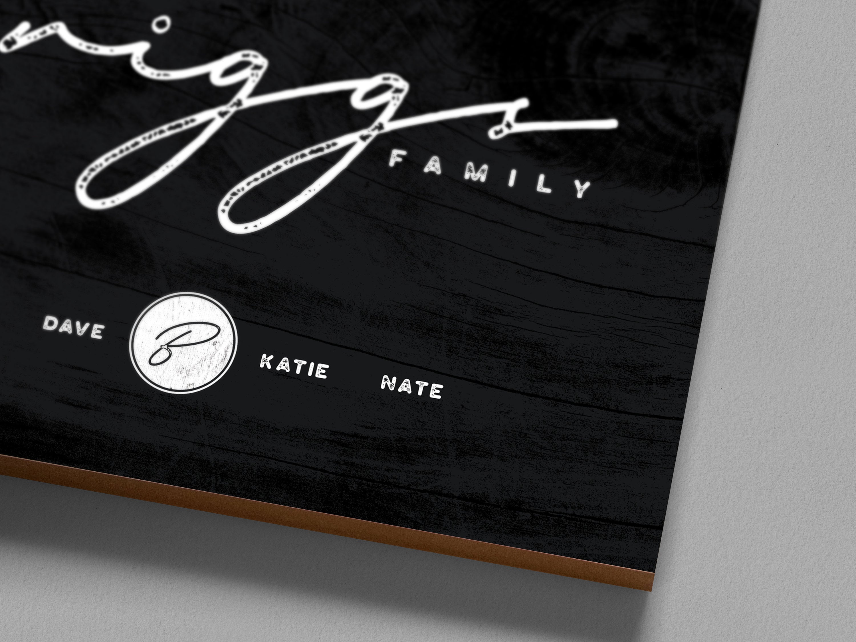Personalized Family Print, Custom Wood Printed Name Art, Last Name ...