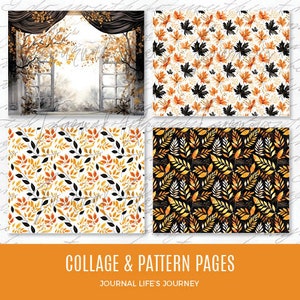 12 Page FALL TWILIGHT Printable Journal Collage and Pattern Pages and Digital Download image 3