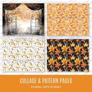 12 Page FALL TWILIGHT Printable Journal Collage and Pattern Pages and Digital Download image 5