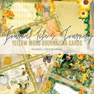 YELLOW MOOD Journaling Cards Printable Journal Accessories Digital Download