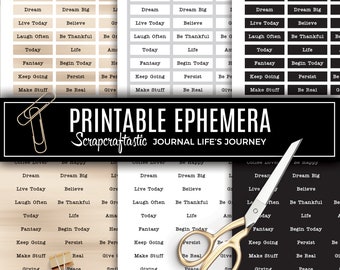 Conjunto de palabras 1 Papeles imprimibles digitales Sentiment Ephemera