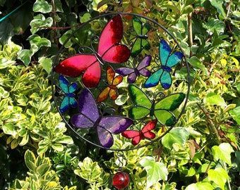 Butterfly Circle Windchime: Colorful Garden Suncatcher