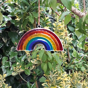 Rainbow Suncatcher: Colorful Resin Window Garden Decor