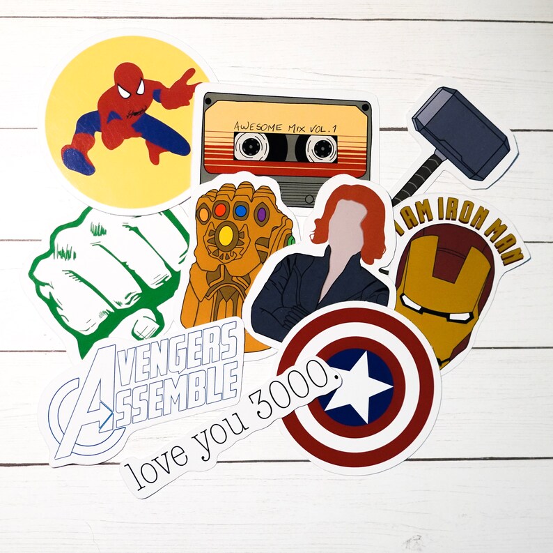 Avengers Themed Stickers 10 PACK Etsy