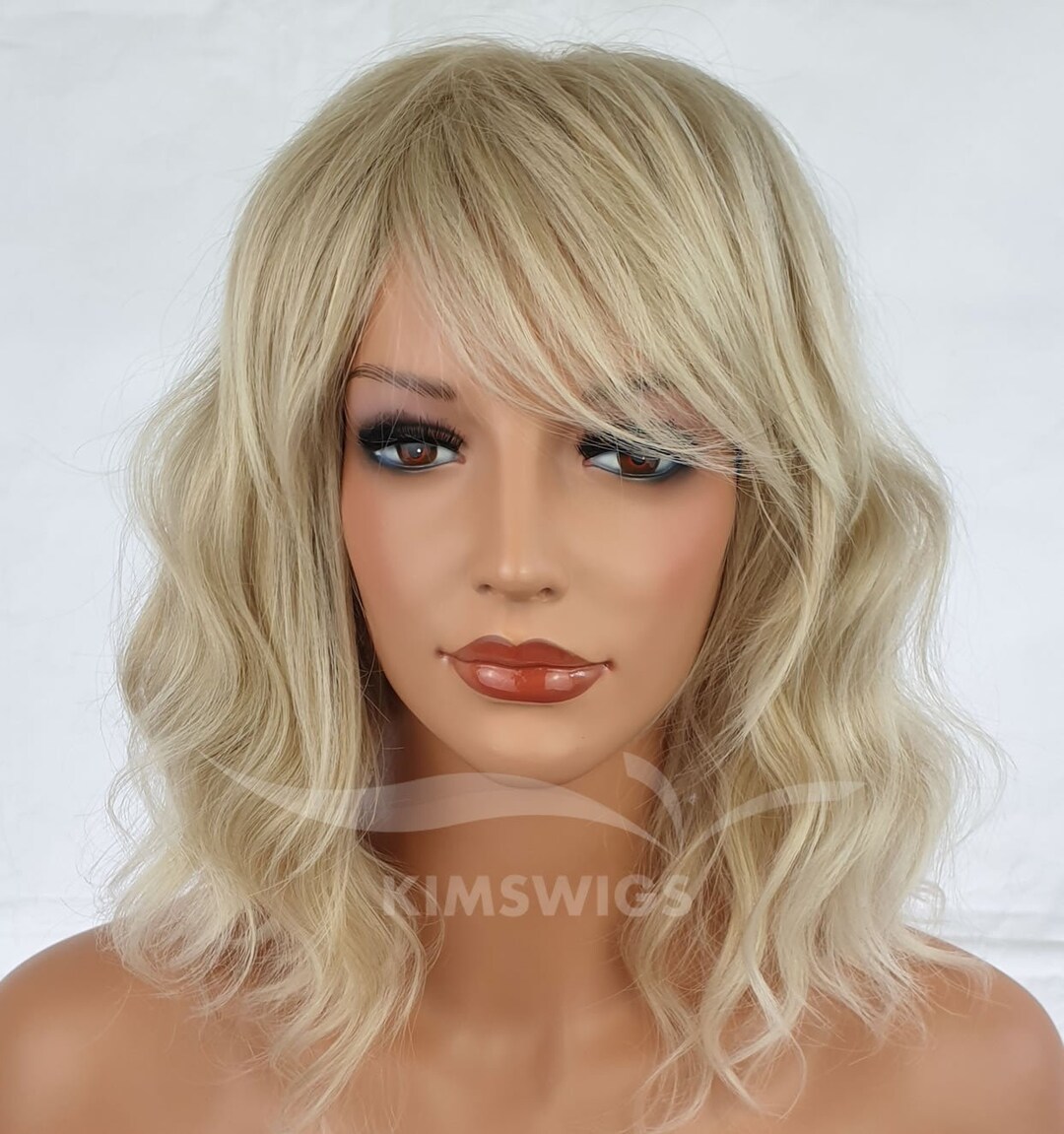 Short blonde mix wavy bob Lacefront Wig 2020 613 Blonde Short Bob Wig Wavy Lace Front Human Hair Wigs main image 4