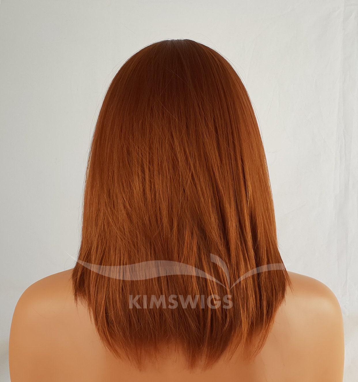 Perruque Synthétique Femme - Couleur Gingembre Mélangé - Longueur Aux épaules - Style Bob - Résistante à La Chaleur