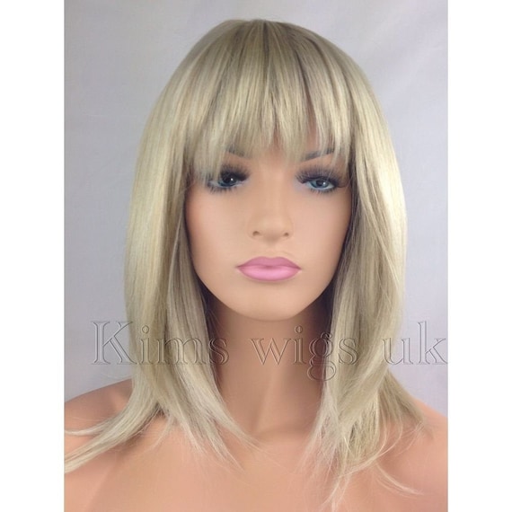 Ladies Womens Shoulder Length Two Tone Blonde Razor Cut Heat Etsy