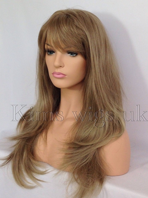 Parrucca Ondulata Lunga Con Frangia Parrucca Arrone Per Capelli Ricci, Aspetto Naturale - Foto 5