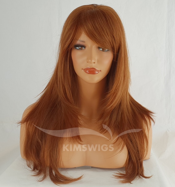 Parrucche Lunghe Ondulate Nere E Verdi Con Frangetta Per Donna, Parrucca Sintetica Riccia Da 26'' Capelli Resistenti Al Calore Per Cosplay Festa Quotidiana - Foto 2