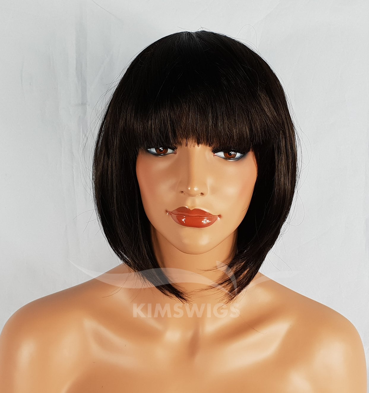 Perruque Synthétique Longue Pour Femme - Coupe Au Rasoir Couleur Noir/marron Foncé - Naturelle Et Résistante à La Chaleur
