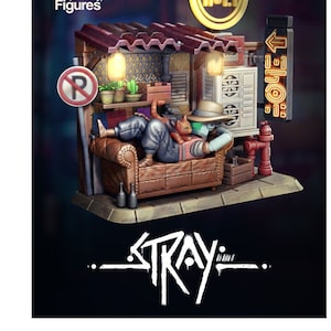 Chibi Stray Cat | Video Game Fan Art | Diorama Figurine | Garage Kit | Resin 3D Printed Statue/Miniature | Decor