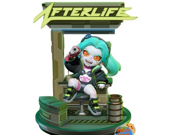 Chibi Rebecca | Cyberpunk Edgerunners Fanart | Diorama Statue | Garage Kit Figurine | Resin Printed Miniature | Anime Gift