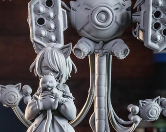 Luna x Tofu | Nomnom Original | Miniature | Diorama Garage Kit | 3D Printed Resin | Anime Decor