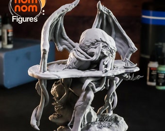 Cthulhu Mythos Figurine – Lovecraftian Eldritch Horror Statue | 3D Printed Resin Model Kit | Unpainted Collectible Diorama