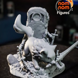 Dark Souls | Chibi Grey Wolf Sif | Figurine | Diorama | Miniature | Statue | Garage Kit | Video Game Decor