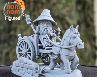 Chibi Gandalf The Grey Wizard Figurine Fanart, Diorama Statue Kit, 3D Printed Resin Display, LOTR/Middle Earth Gift (See Description)