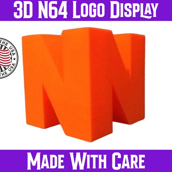 N64 Nintendo 64 Logo Video Game Sign Display (man cave, decor, gaming, gift, paperweight)