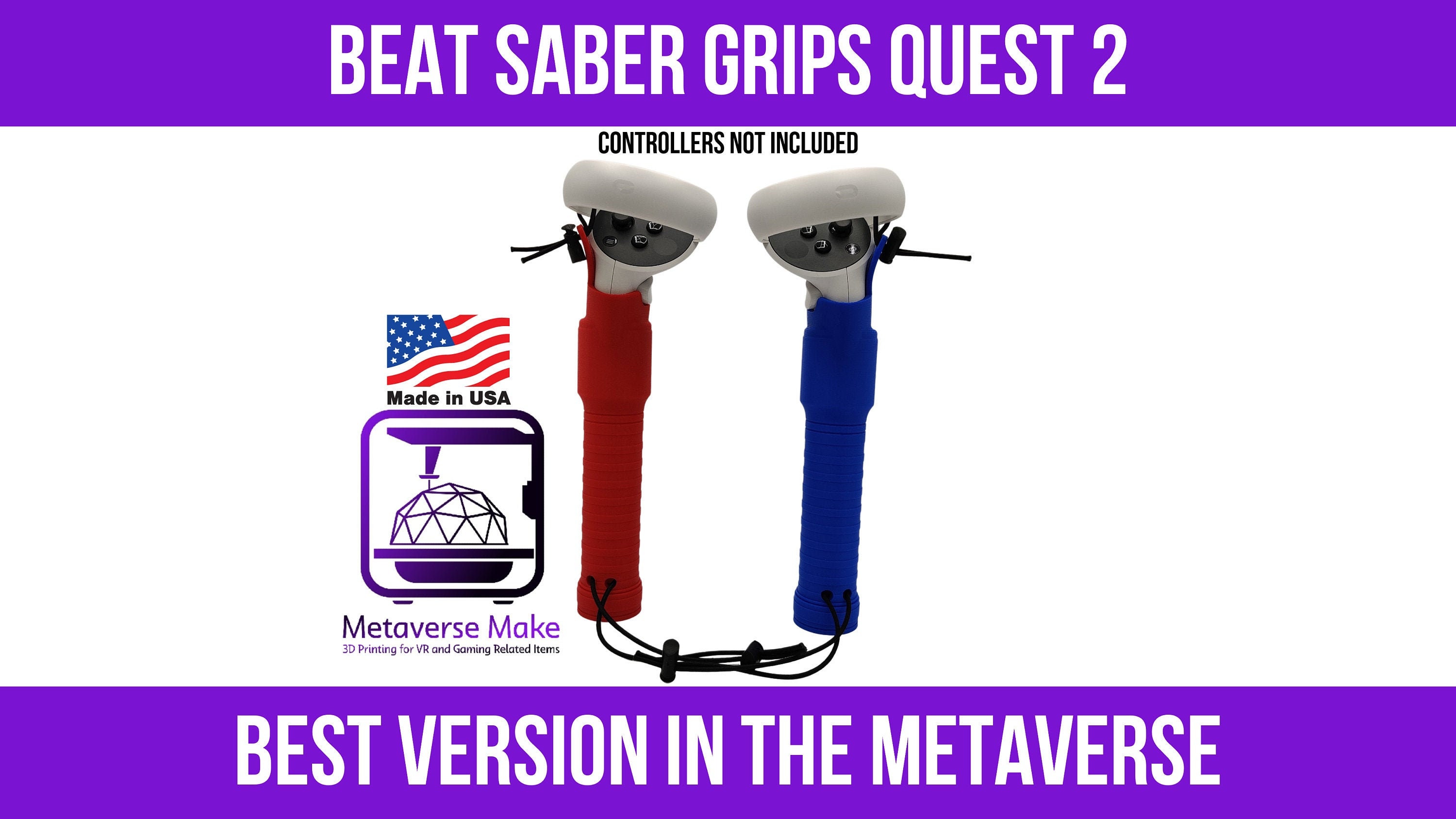 Beat Saber Style Controller Grips For Oculus Quest Quest 2 Or Etsy Uk