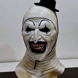 Latex Clown Mask - Arty The Terrifying Clown - (Including Hat and Glasses) Myers, Freddy, Jason, Work of Art