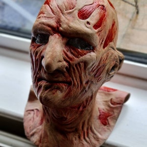 Latex Freddy Krueger Licensed Mask by Trick or Treat Studio from A Nightmare on Elm Street Part 2 - Overhauled/ Repainted - Myers, Freddy,