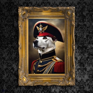 Renacimiento de perros encantadores, impresiones de arte de diccionario vintage, arte animal divertido, impresión de carteles de arte, regalo de amante de los animales, cartel de animales militares