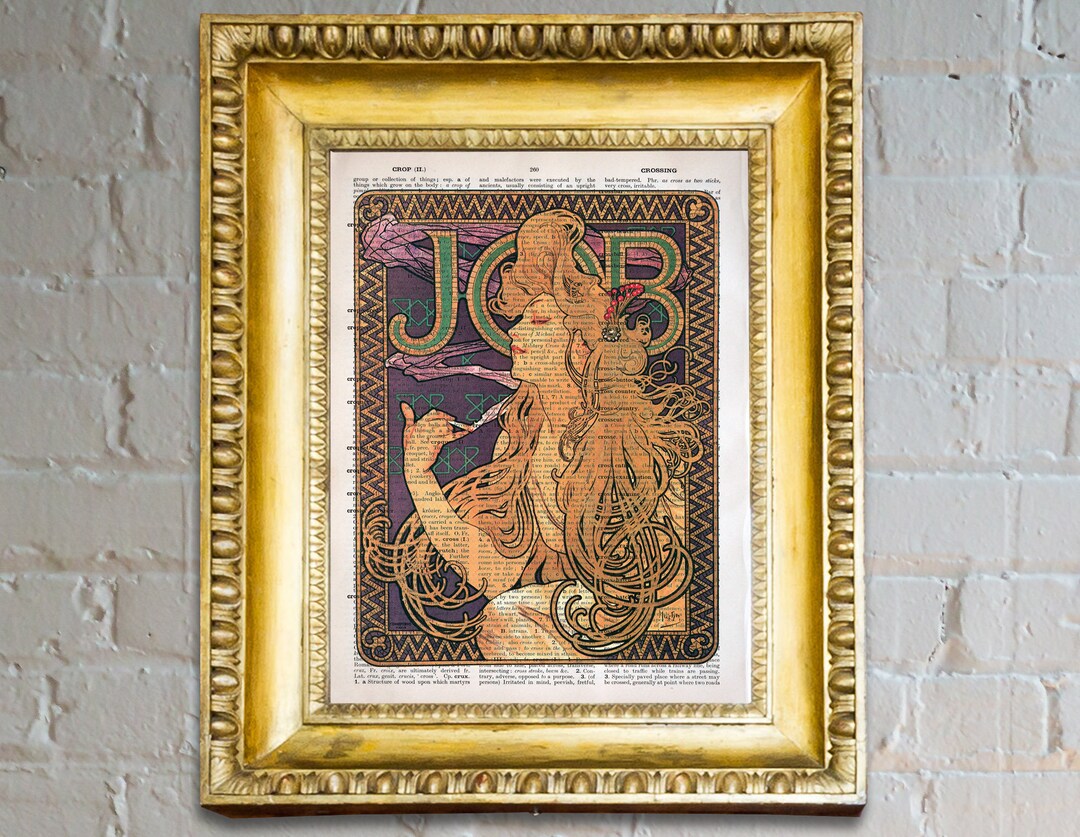 Job Poster Literary Gift, Bohemia Art, Poster Gift, Real Vintage Page