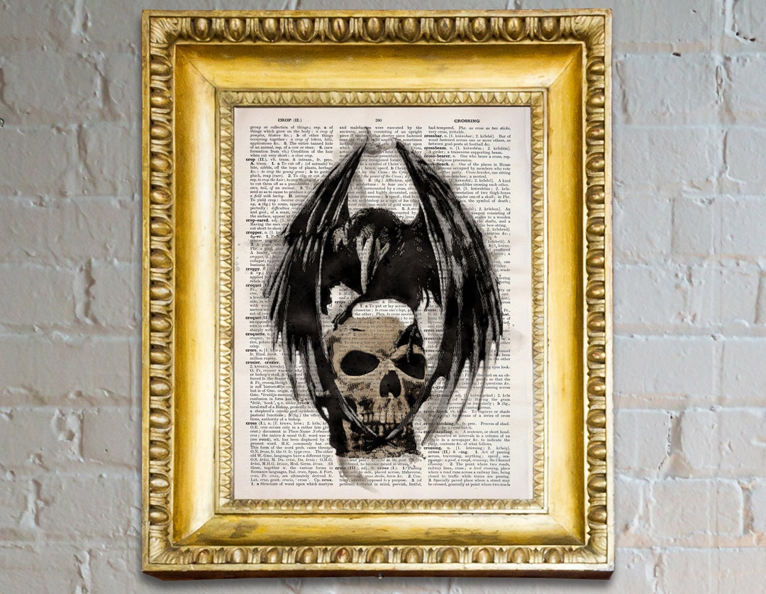 Raven & Skull Nevermore Edgar Allan Poe Vintage Page, Victorian Decor ...
