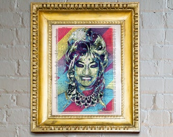 Celia Cruz - La reina de la música latina, regalo de póster literario, fanático del arte pop, página vintage moderna, arte de diccionario, arte pop, artistas latinos, cantante