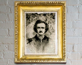 Edgar Allan Poe Art Print – Vintage Dictionary Page, Gothic Home Decor