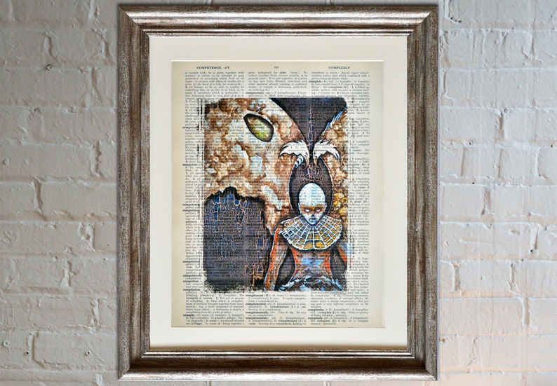 Nascent Demon Real Vintage Page Art Art Poster Literary | Etsy