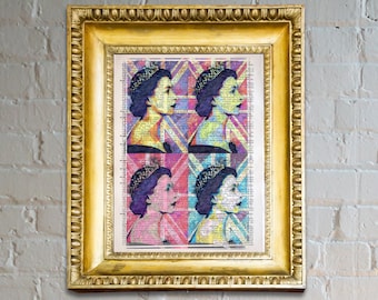 Queen Elizabeth II Pop Art Print – Vintage Dictionary Page Poster