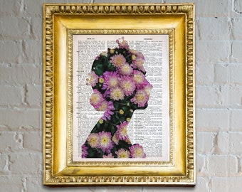 Queen Elizabeth II Flower Art – Vintage Dictionary Page Print