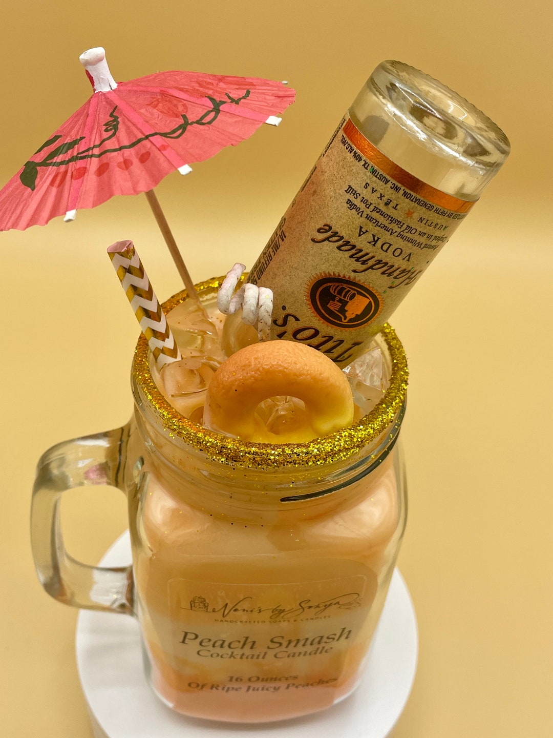 Fake Drink Titos Vodka Peach Princess Cocktail Candle. Fake Etsy