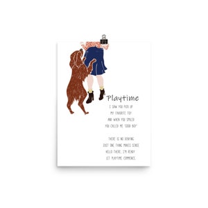 playtime dog poem illustrated dog poem Poster