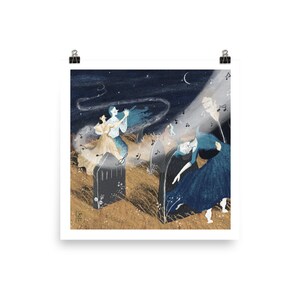 Dance Macabre illustrated poster print