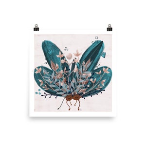 Butterfly and floral poster wall art