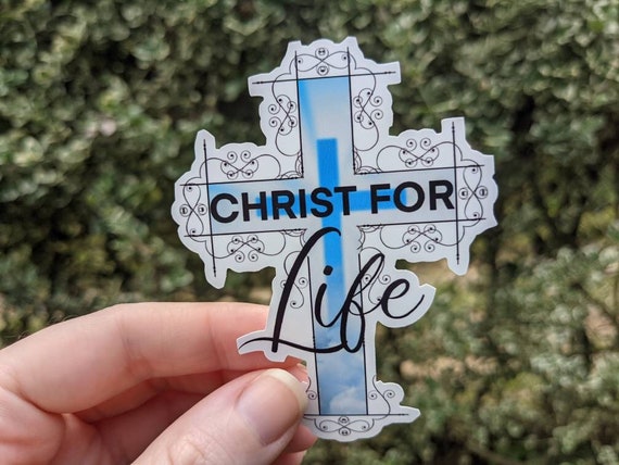 Christ for Life Cross Sticker, Christian Sticker, Christianity